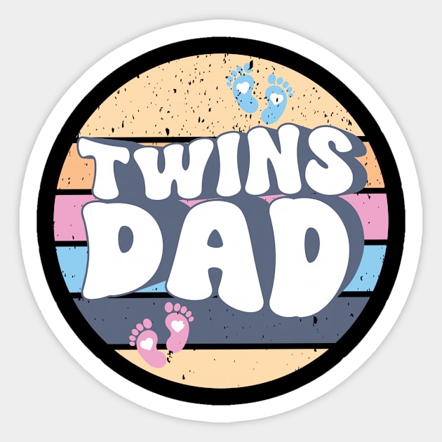 Twin Dad Father of Twins Gift For Men Father day Sticker by truong-artist-C